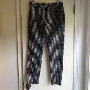 Abercrombie & Fitch Womens Black White Polka Dot Ankle Tapered Pants Size 2